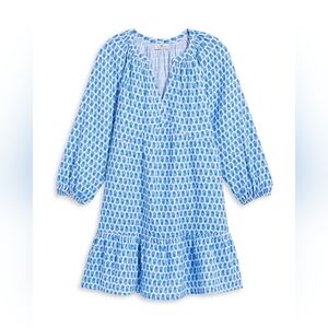 Vineyard Vines Seastitch Floral Block Print Tiered Dress Size XS 100% Cotton